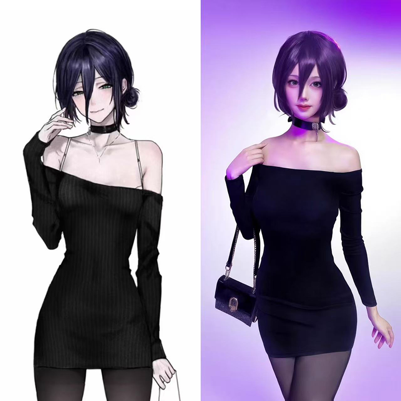 Anime Cosplay Black Girl - Disfraz de motosierra de Anime para