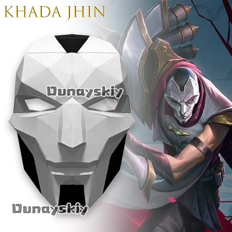 Anime Cosplay Diy - AKhada Jhin Oni Máscara DIY Papel