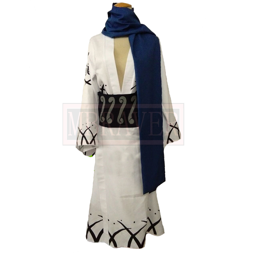 Anime Cosplay Kimono - Samurai Ryuma-Kimono azul y blanco para