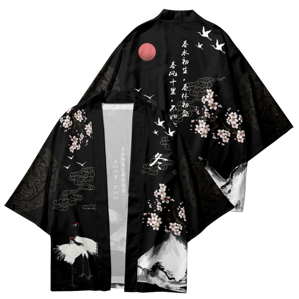 Asian Cosplay Anime - Camisa de Anime Samurai Crane, ropa