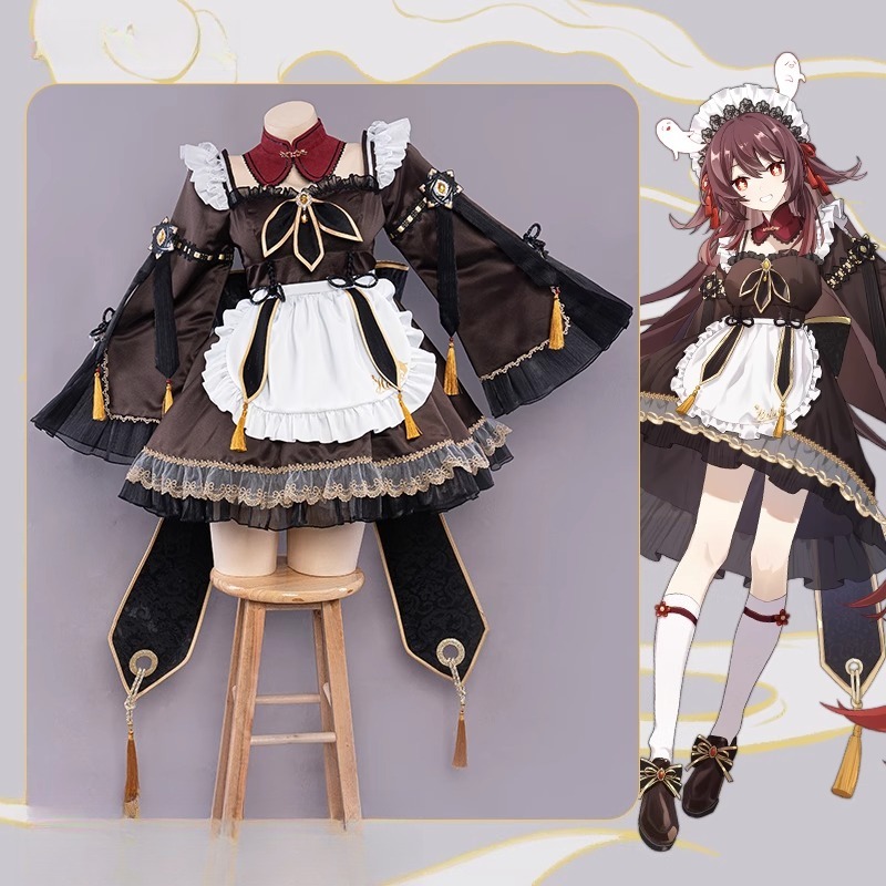 Juego Genshin Impact Hu Tao Ma - Anime Cosplay Maid reseña y precio
