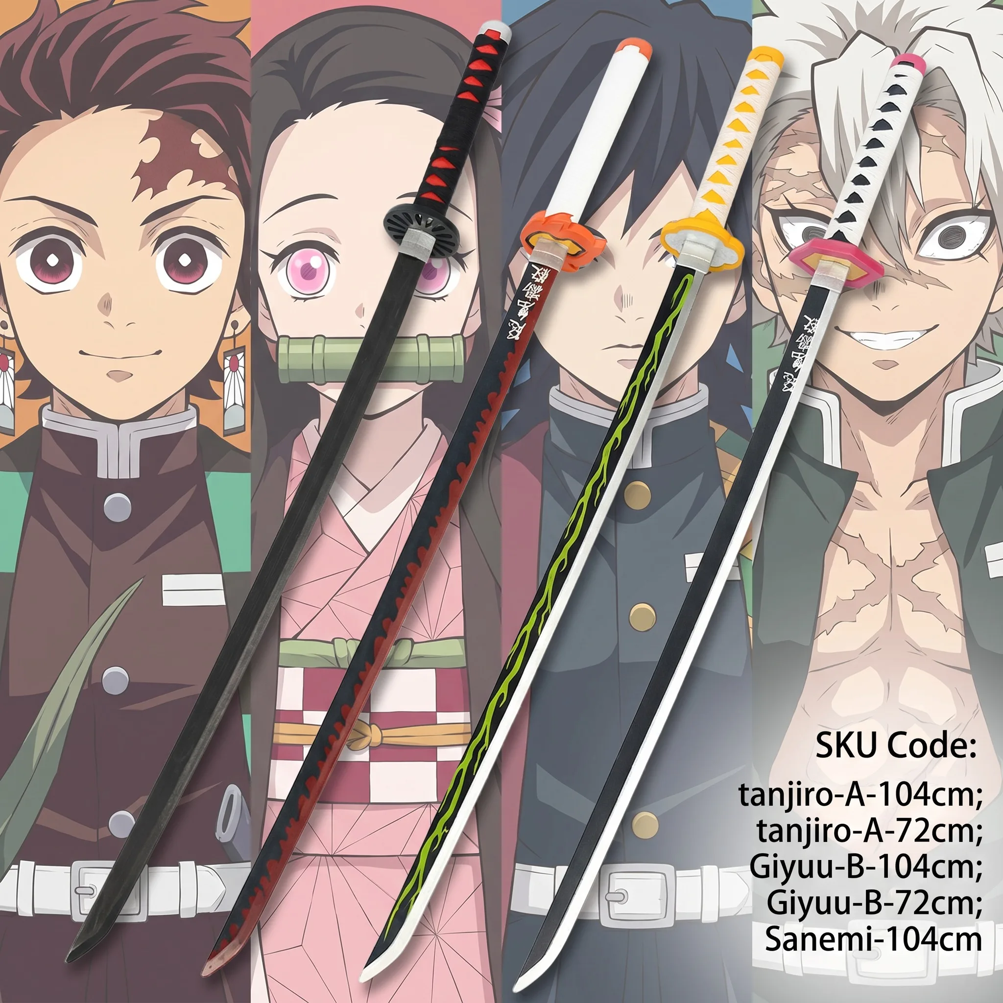 Espada de Anime Demon Slayer d - Anime Cosplay Katana reseña y precio