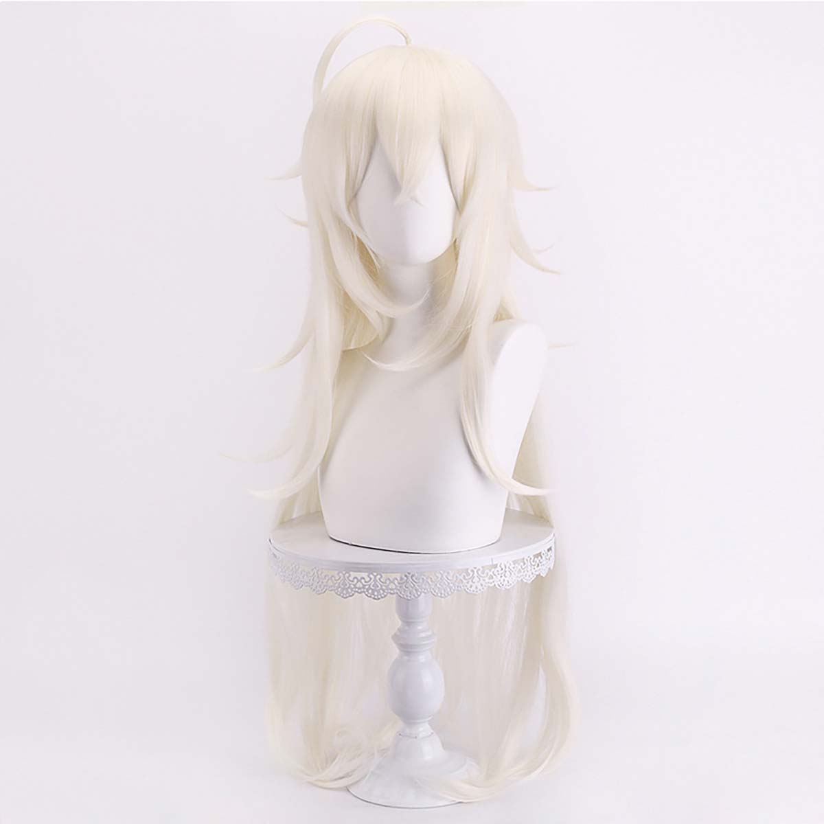 Peluca de pelo largo blanco pa - Cosplay Anime White Hair reseña y precio